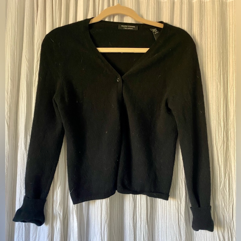 Valerie Stevens Cashmere Black Cardigan